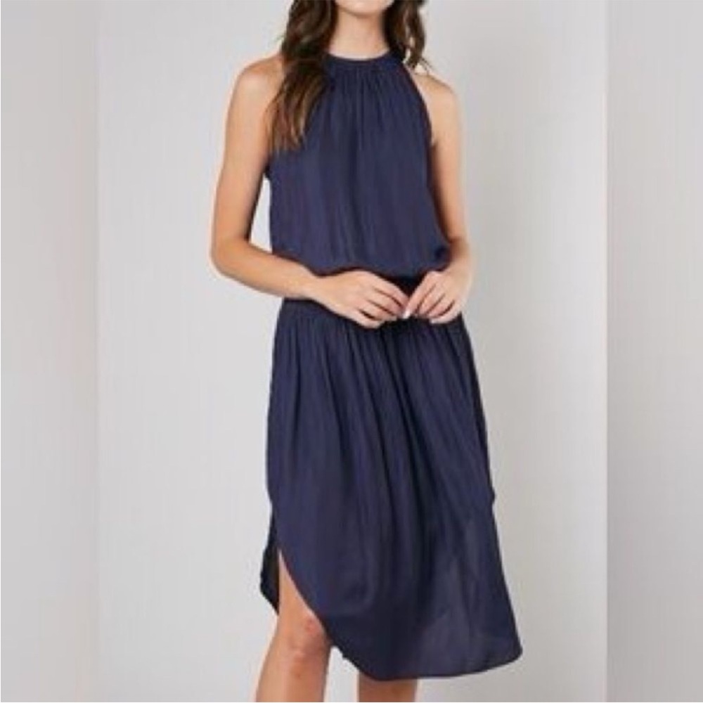 Modern Citizen Navy Blue Lagenlook Y17123 Light Weight Sleeveless Dress Sz L